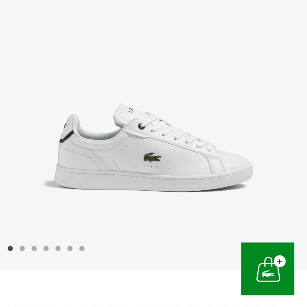 LaCoste Men's Carnaby Pro White Leather Sneakers size 9